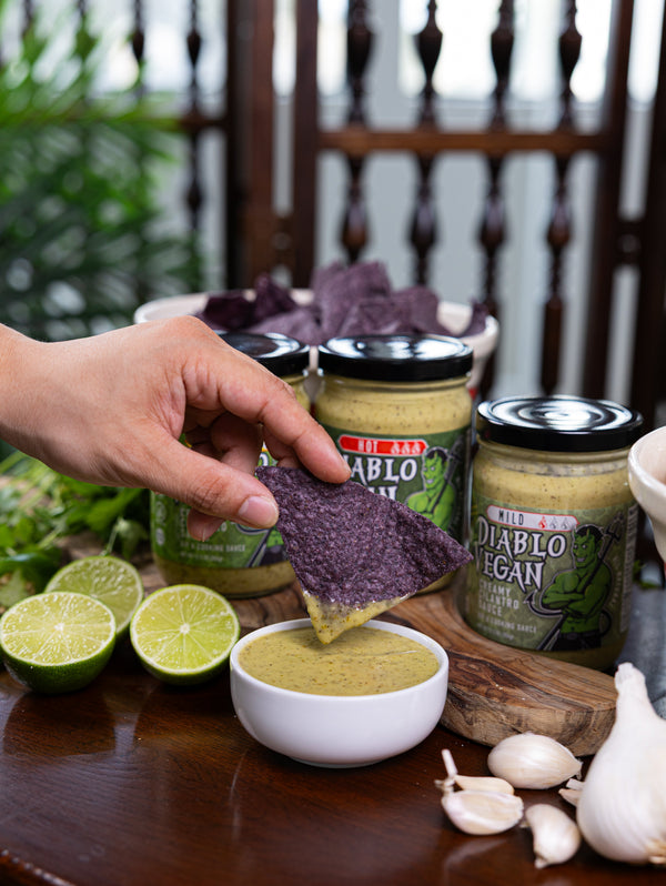 Diablo Vegan Mild plant-based cilantro cooking sauce for tacos, roasted veggies and grilled dishes
