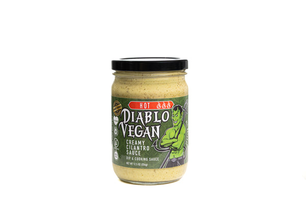 Diablo Vegan Hot plant-based cilantro cooking sauce styled recipe photo