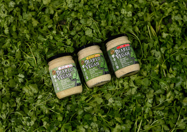 Diablo Vegan Mild gluten-free, soy-free and nut-free creamy cilantro sauce jar